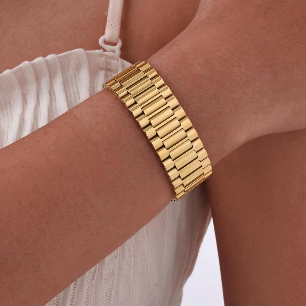 Rolex style band watch Gold Bracelet new